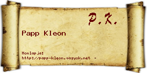 Papp Kleon névjegykártya